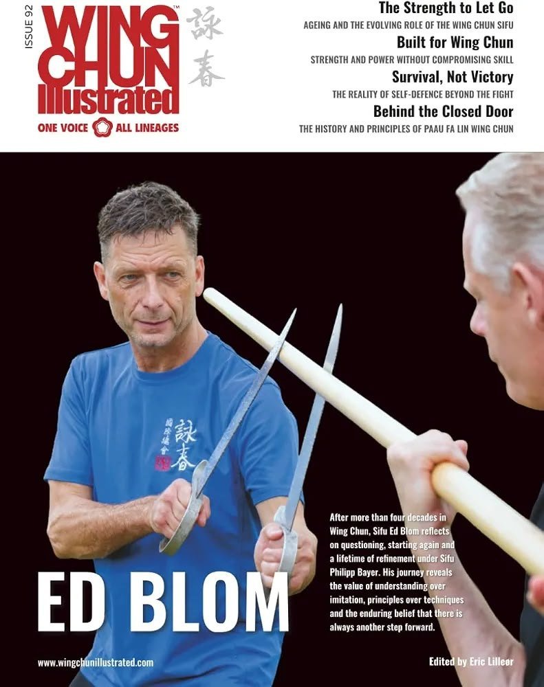 Portada del número 92 de Wing Chun Illustrated, de octubre de 2026, dedicada a Ed Blom.